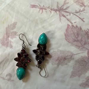Torquise Garnet earrings